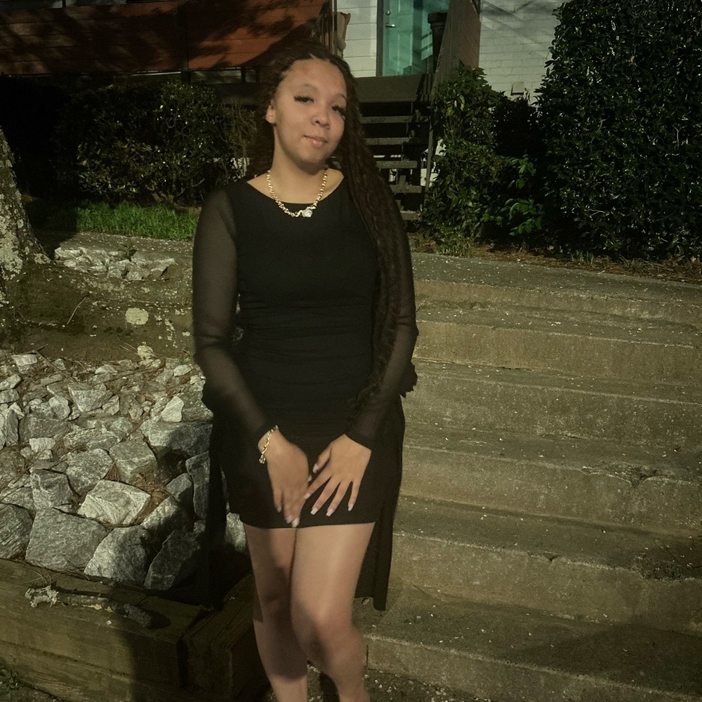 Fashion Nova Black Sheer-Sleeve Bodycon Dress